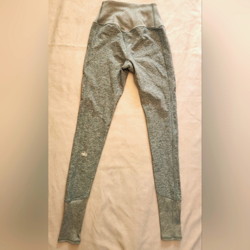 alo Yoga High-Waist Super Soft Brushed Aqua Lounge Leggings, Size XXS